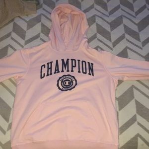Baby pink sweatshirt Champion brand.